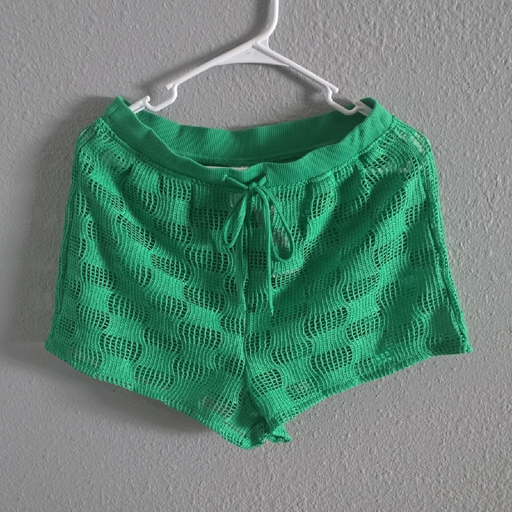 Wild Fable Green Crochet Shorts